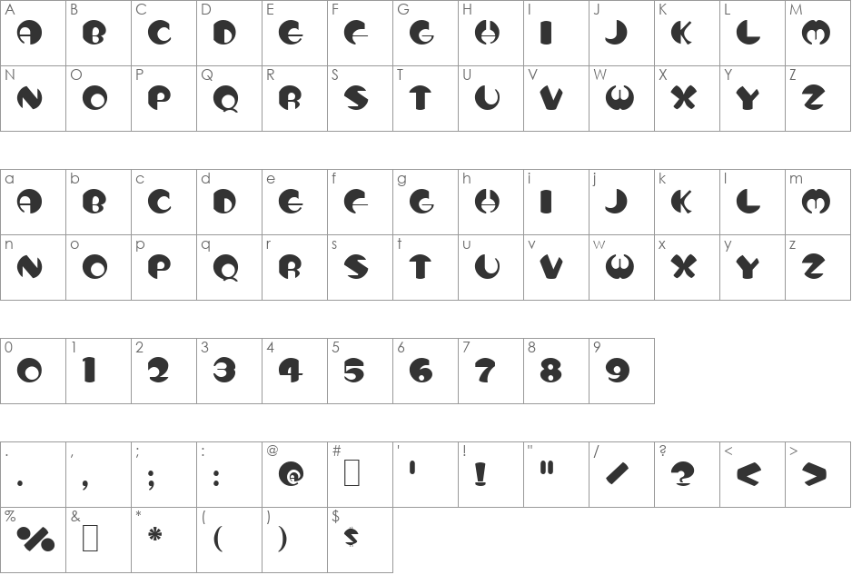 Totem font character map preview