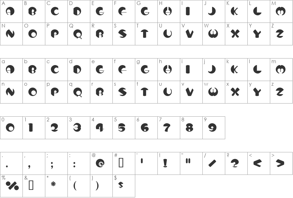 Totem font character map preview