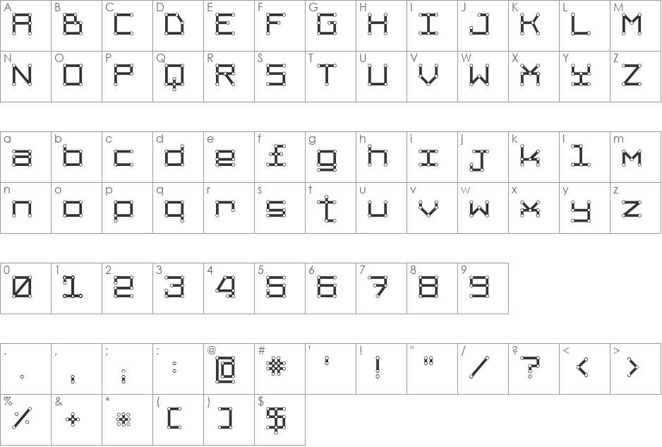 TPF Abbetor font character map preview