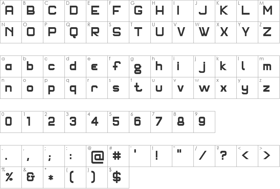 TPF Franknvogt font character map preview