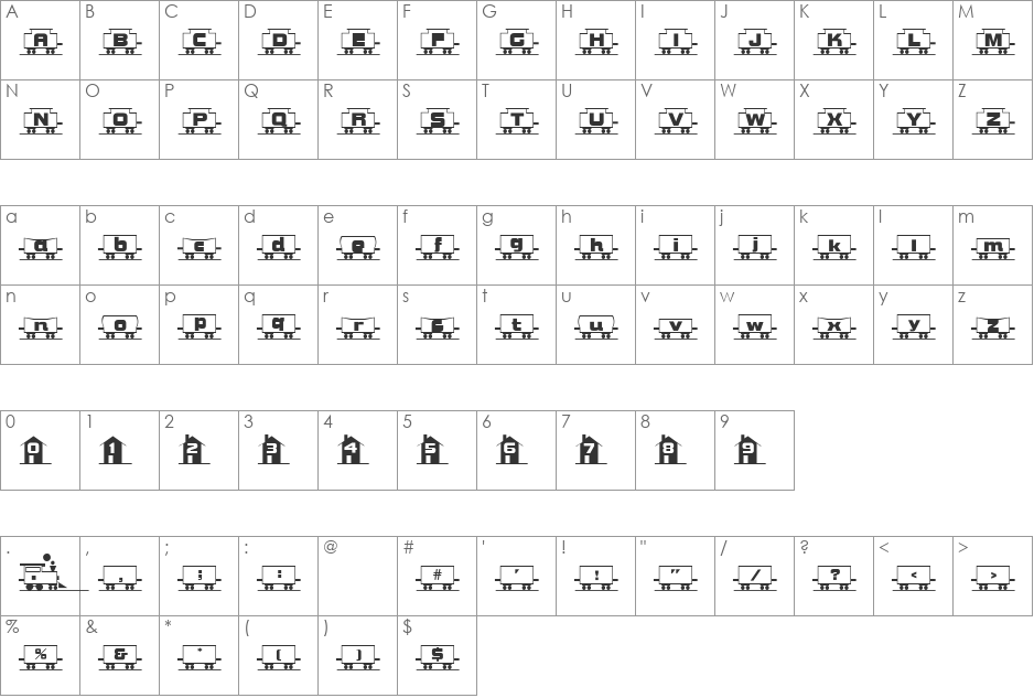 TQF_FreightTrain font character map preview