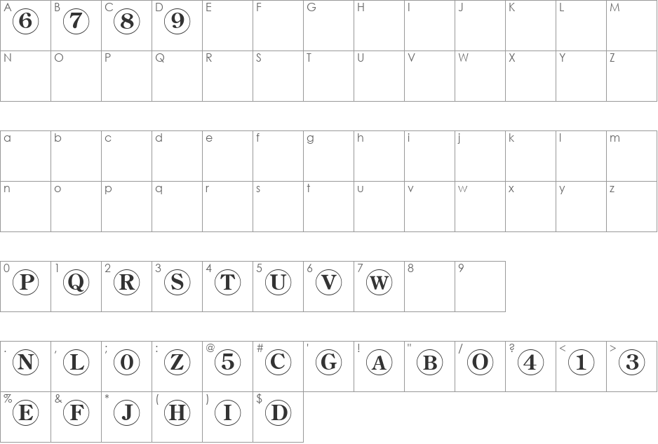TQF_Keycaps_2 font character map preview