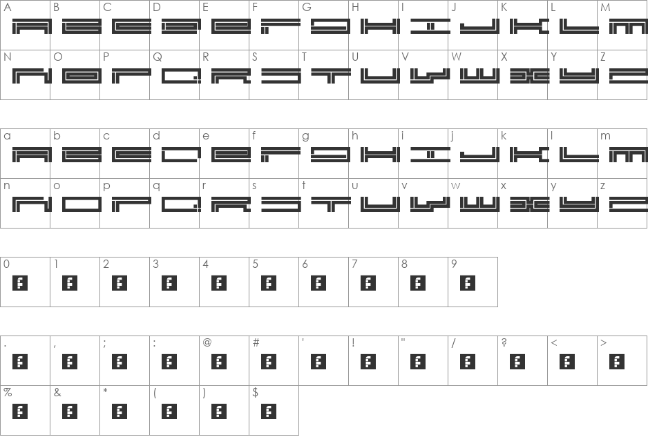 TrackManic font character map preview