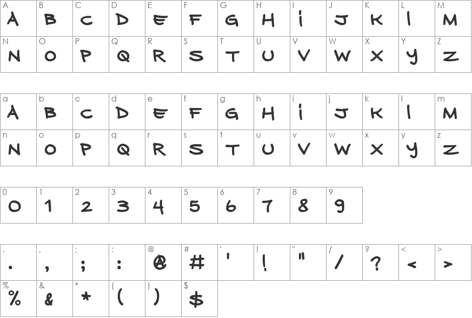 Beraka Font 3 font character map preview