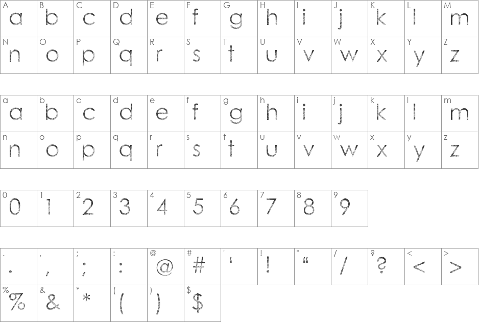 tramlib font character map preview
