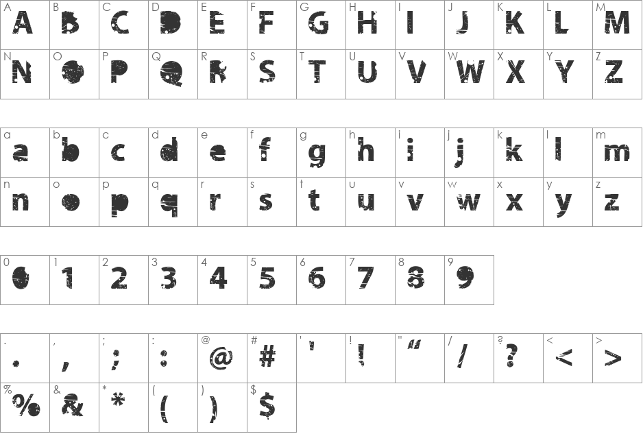 tramyad font character map preview