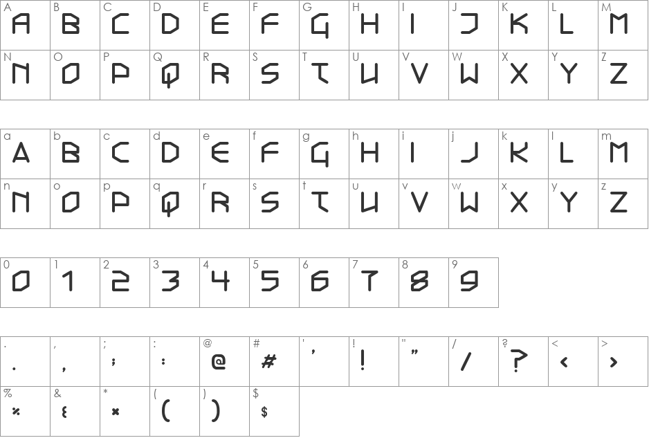 Transistor 2.15 font character map preview