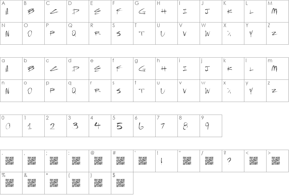 TrapHouse font character map preview
