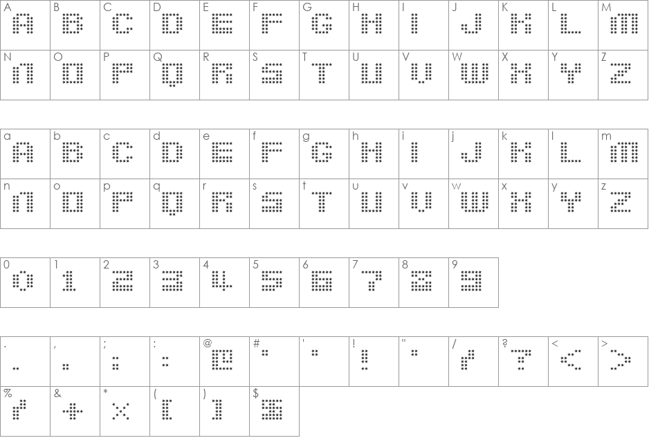 berion font character map preview