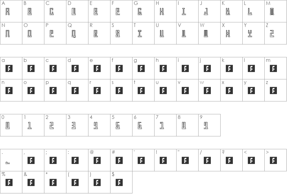 Trial TwoBE font character map preview