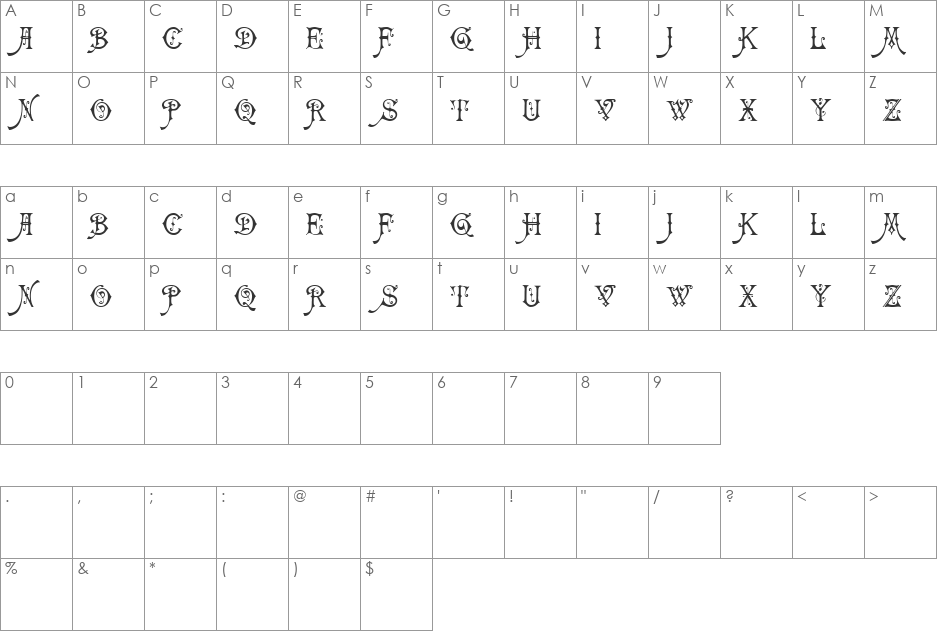 Trimmy Sans font character map preview
