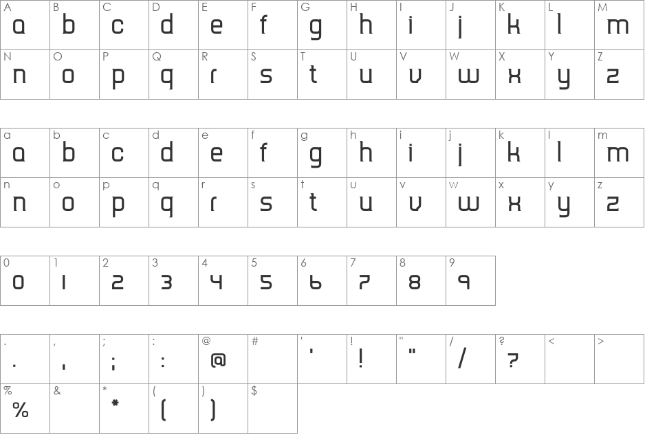 TripSerifCE font character map preview