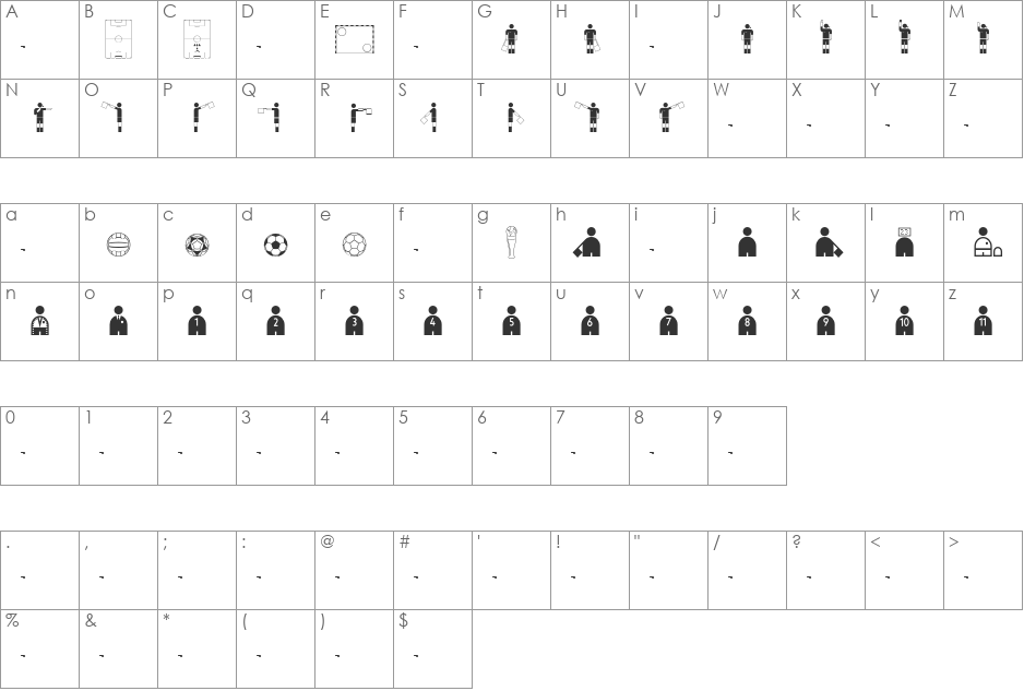 Trivia-Pict font character map preview