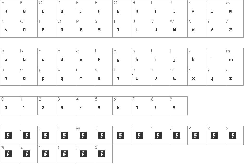 trixie font character map preview
