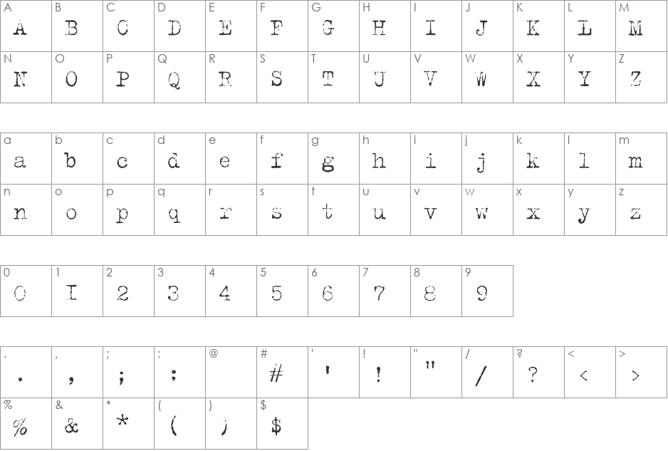 TrixieCyr-Light font character map preview