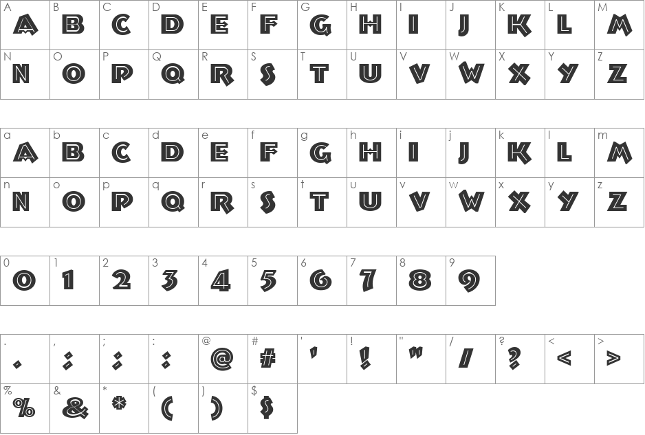 Troglodyte NF font character map preview