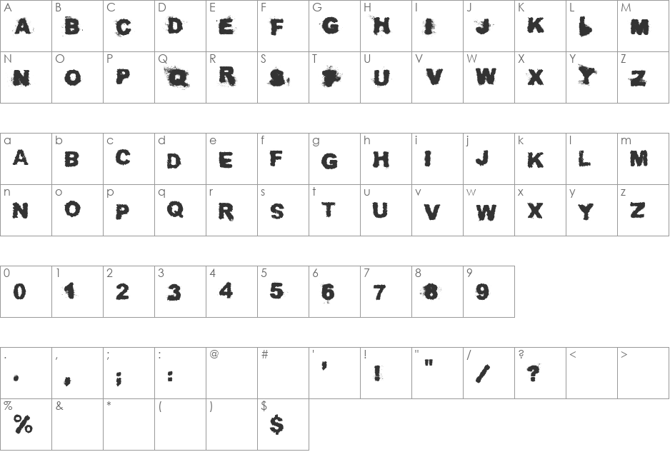 Troll Sketches font character map preview