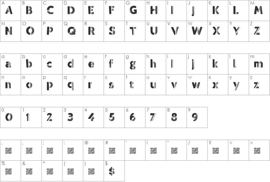 TropicDisco font character map preview