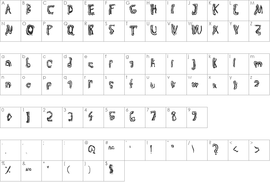 TruLogik font character map preview