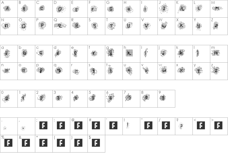 TrustedInstaller Fontrast font character map preview