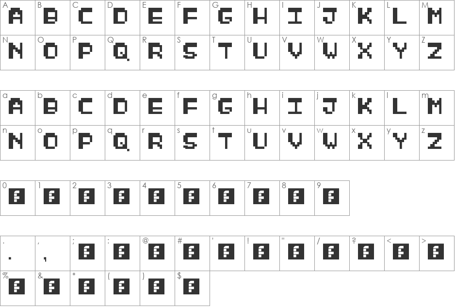 TS Picksel font character map preview