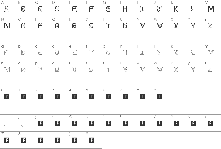 TS PipeStruct Plus font character map preview