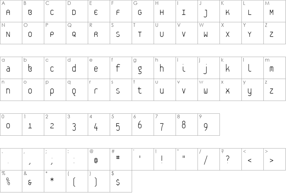 tsp 1979 2 font character map preview