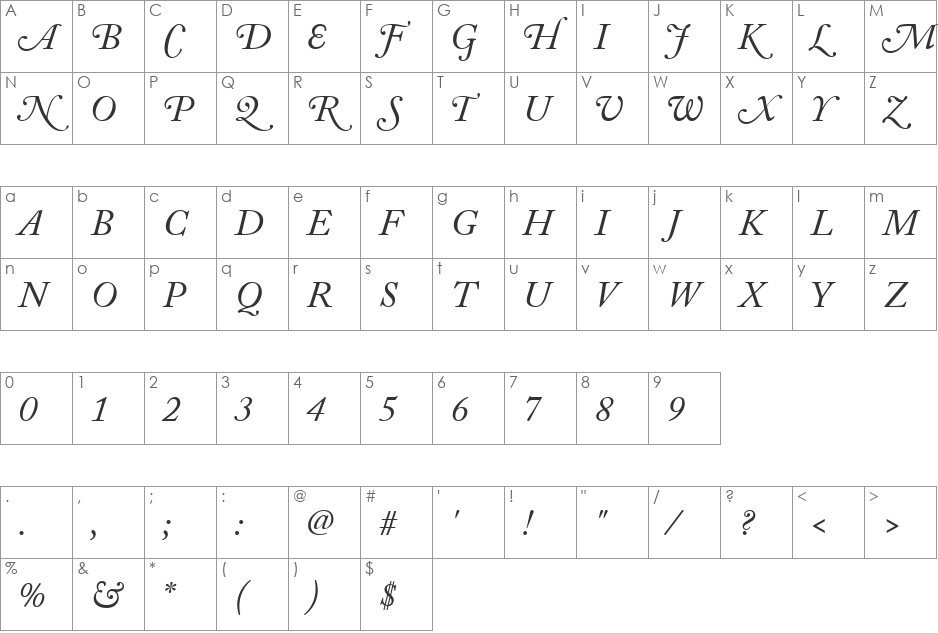 tsp machina 1 caps font character map preview