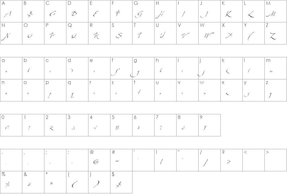 tsp machina 2 font character map preview