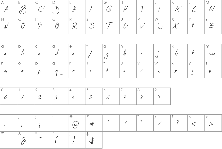 tudy1311 font character map preview
