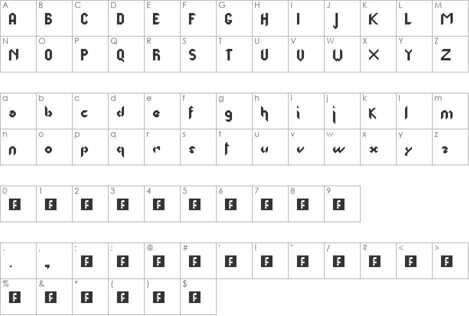 tulliodandolo font character map preview