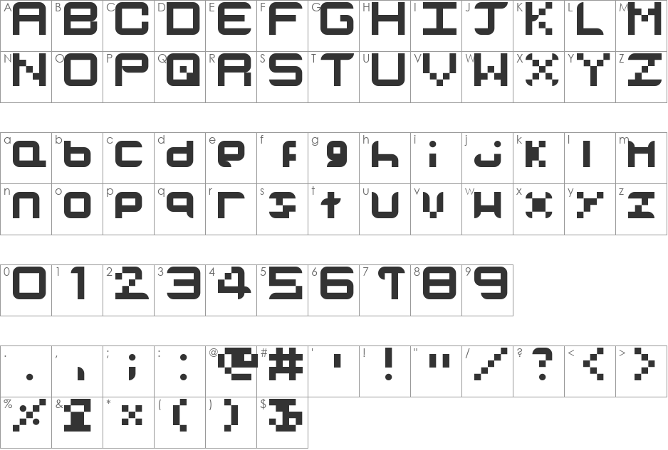 TVGlobeHD font character map preview