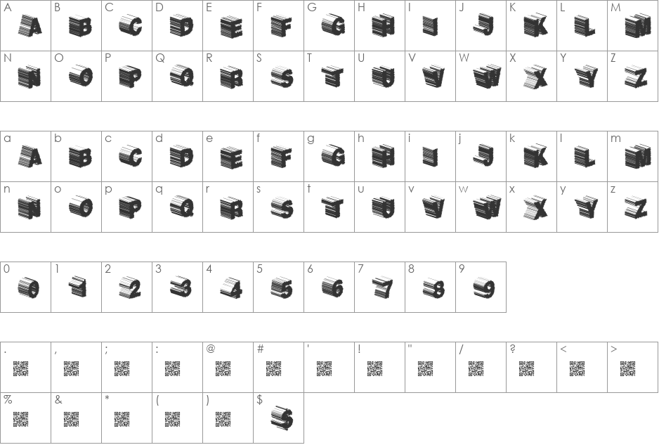 TwerkFifty font character map preview