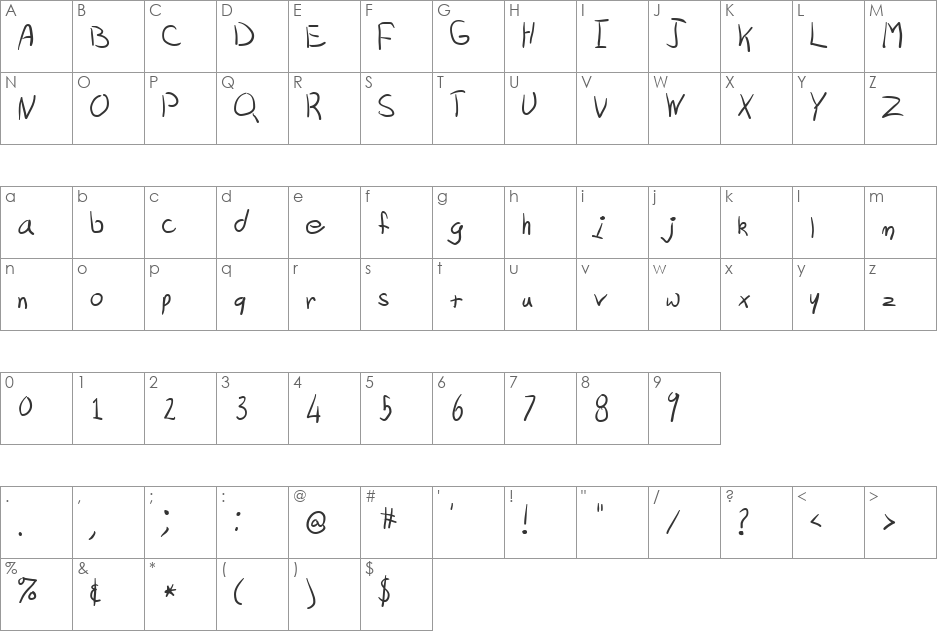 TwoBeers font character map preview
