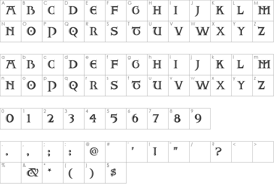 TwoForJuanNF font character map preview