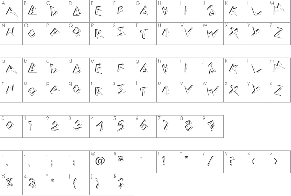 Twosie Display Caps SSi font character map preview