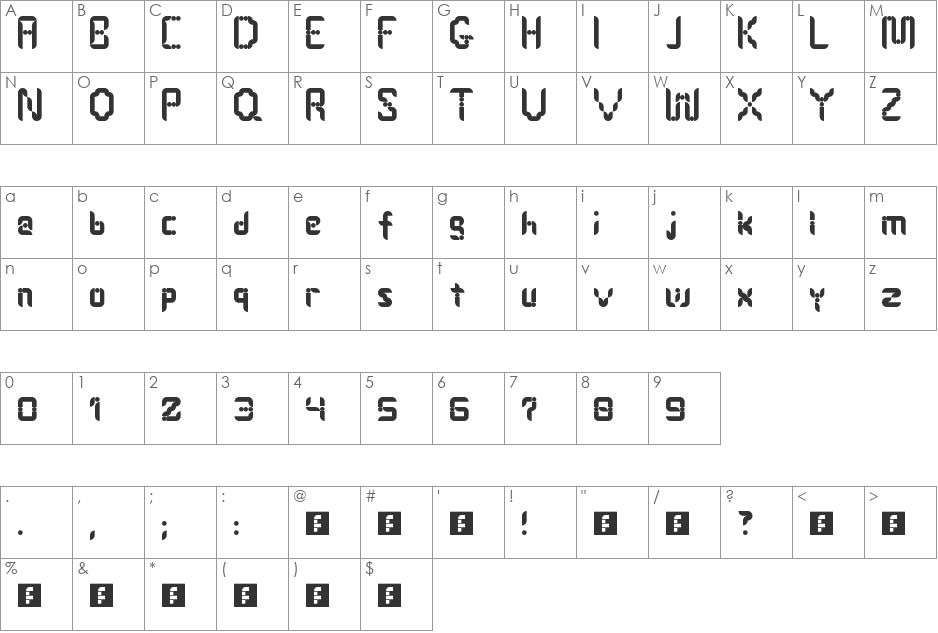 Type Fluxograma font character map preview
