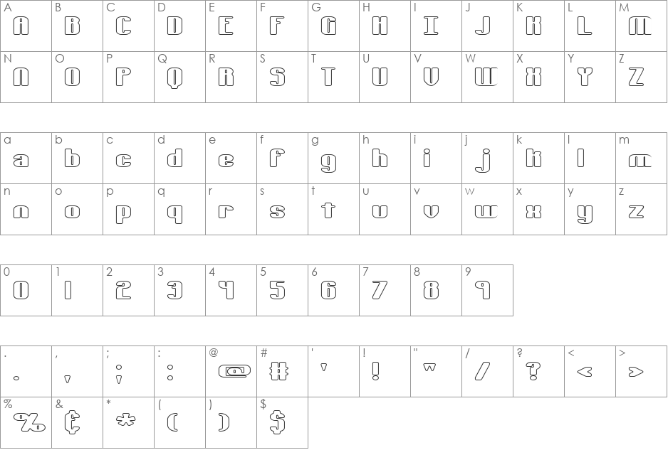 Typesource Extol S BRK font character map preview