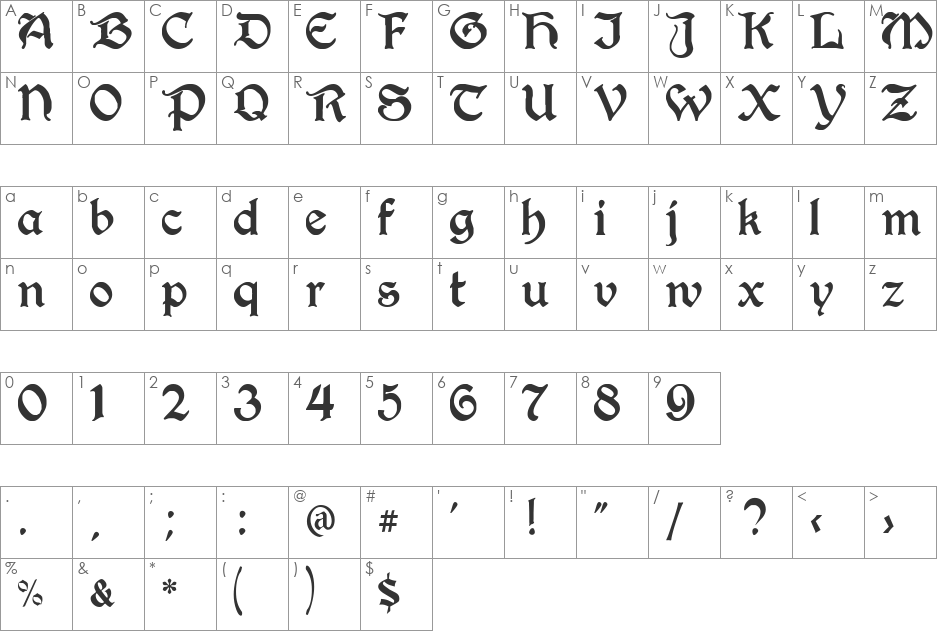 Berry Rotunda font character map preview