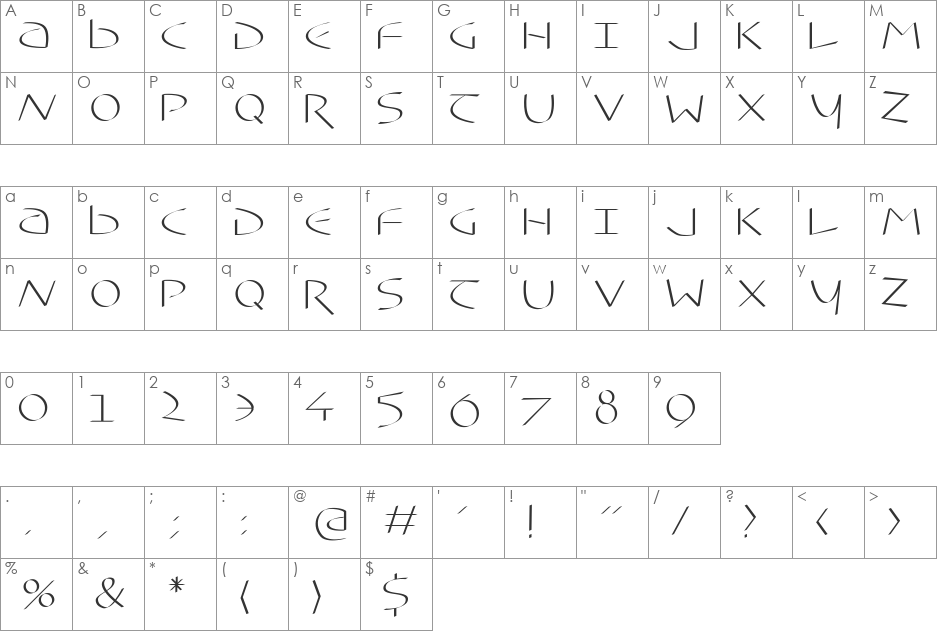 TypoasisUncialFS font character map preview