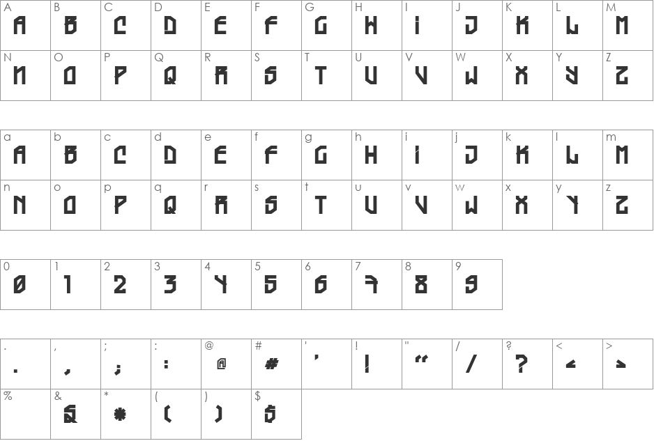 Typograff font character map preview