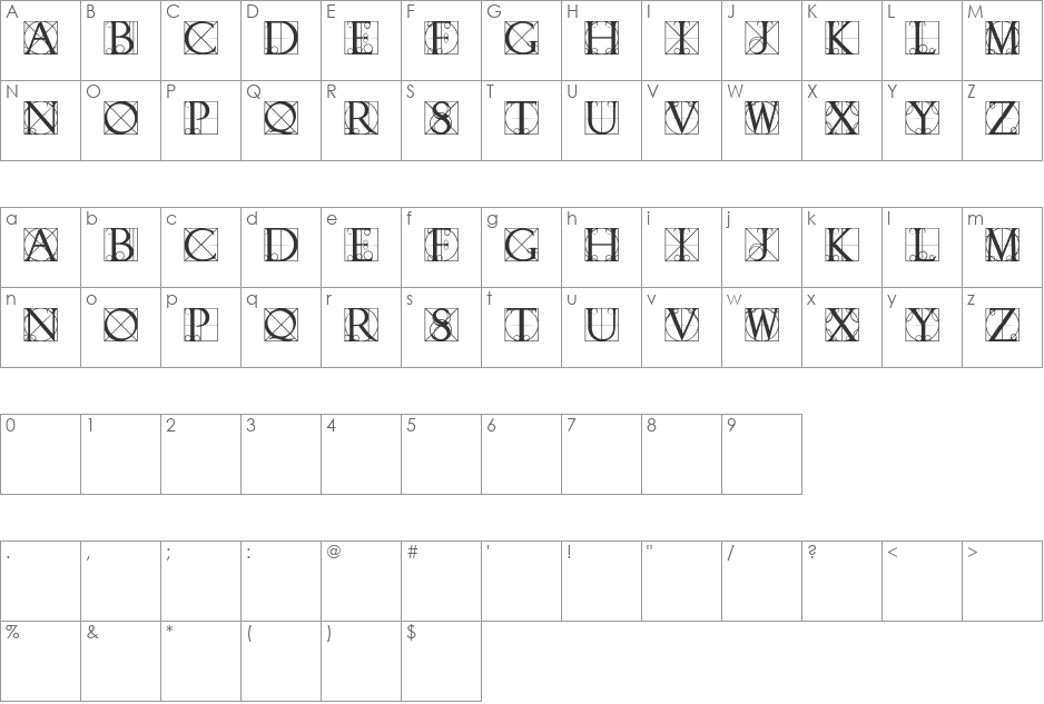 TypographerDisplay font character map preview