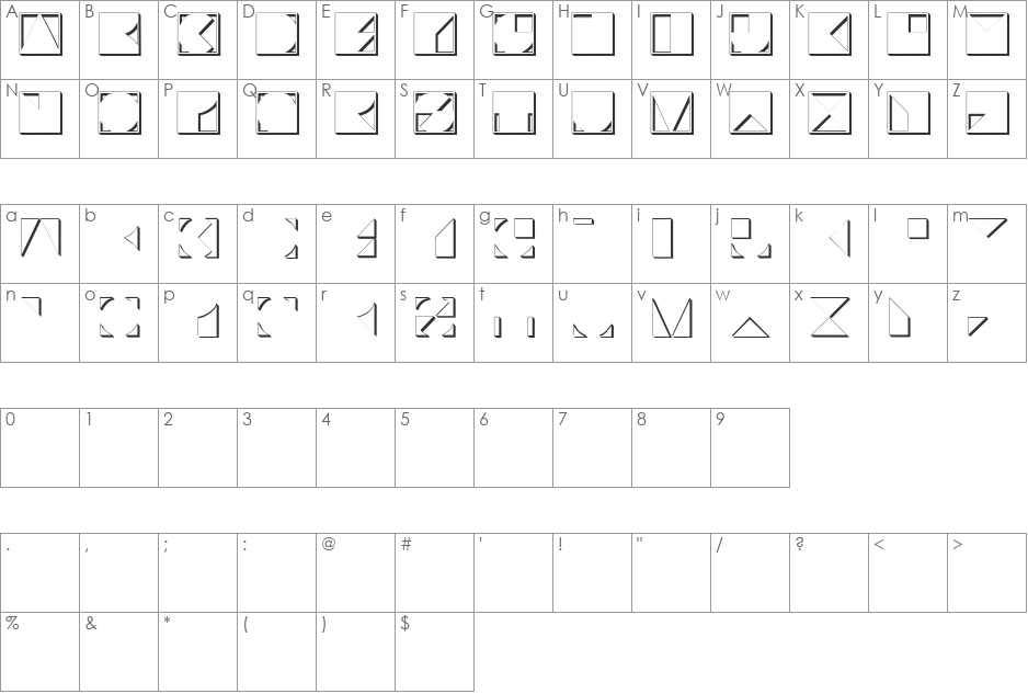 Typotraces-Four font character map preview