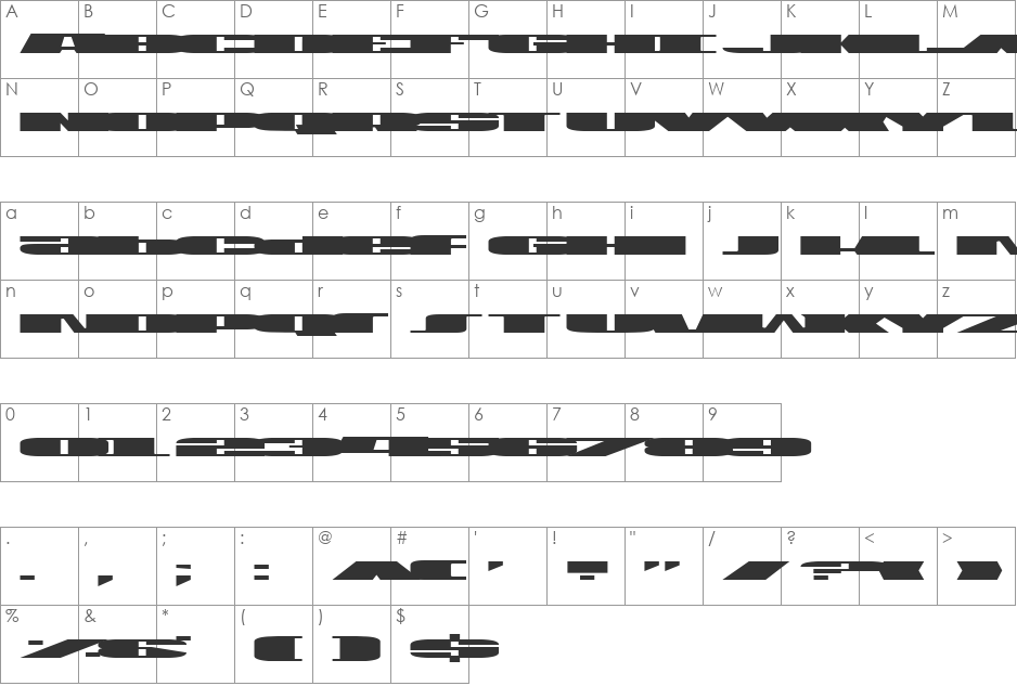 U.S.A. Expanded font character map preview