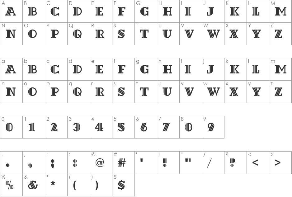 UKIJ Kufi Chiwer font character map preview