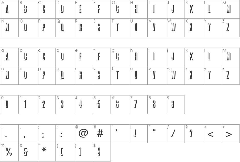 UKIJ Kufi Kawak font character map preview