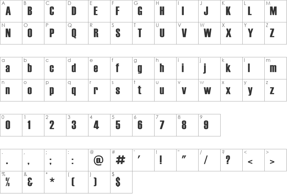 UKIJ Kufi Yay font character map preview