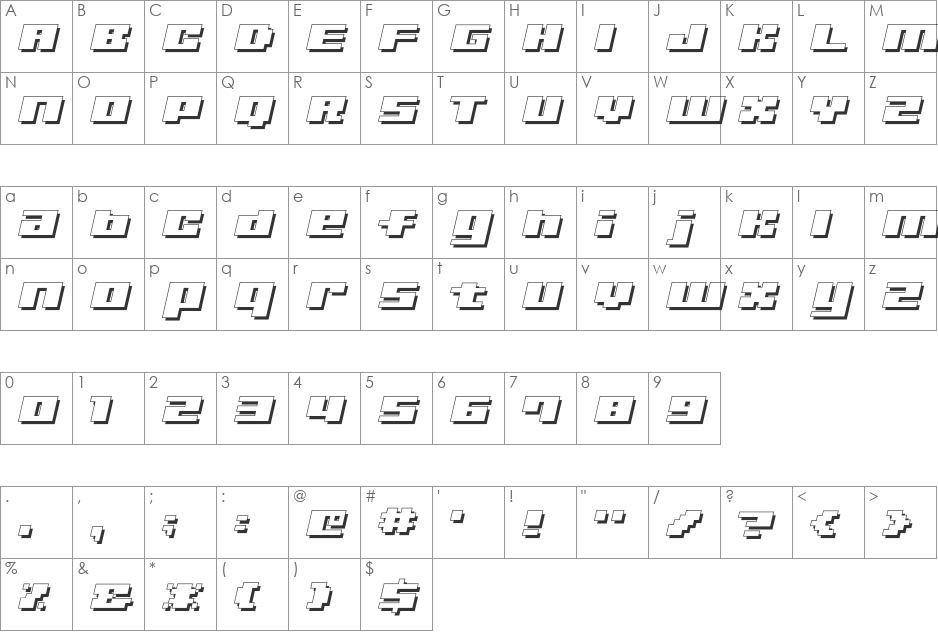 Ultra font character map preview
