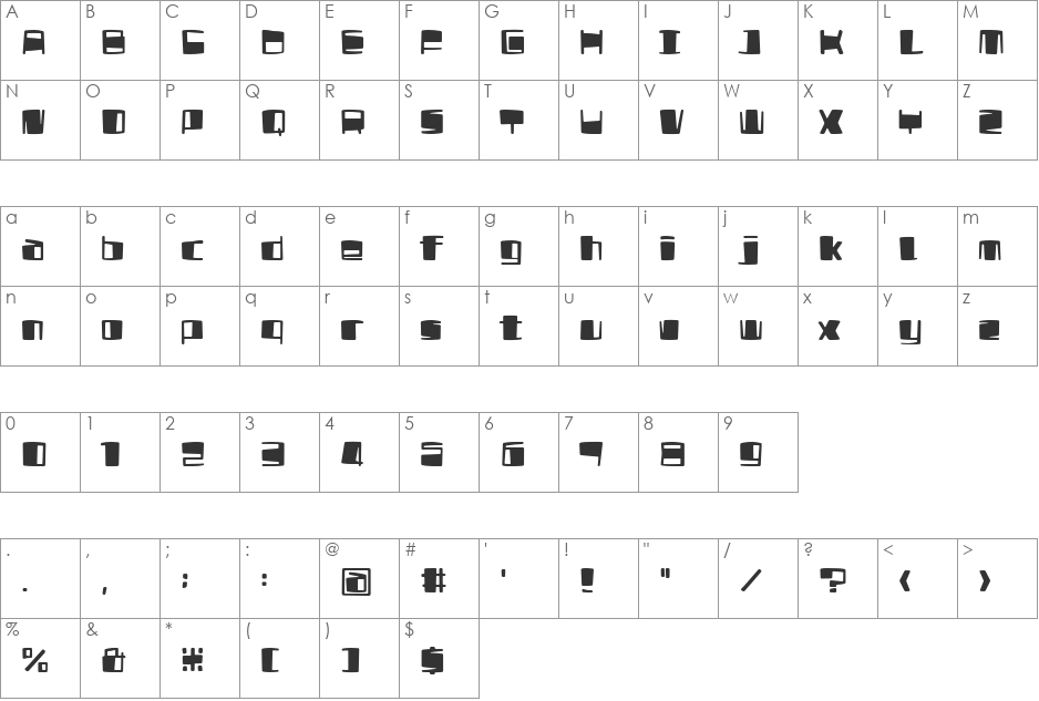 UltraComicalphabet font character map preview