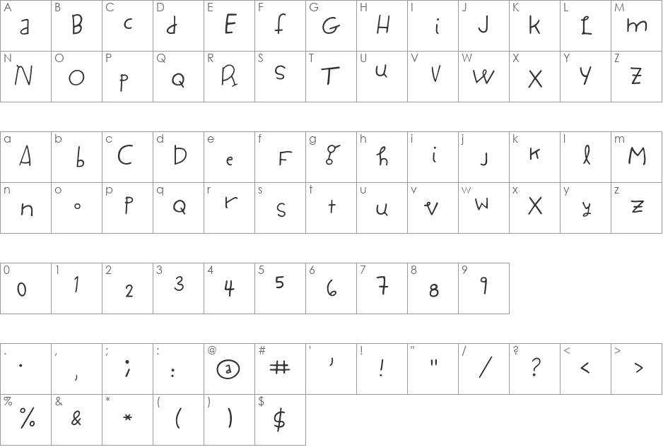 Ultraduck font character map preview